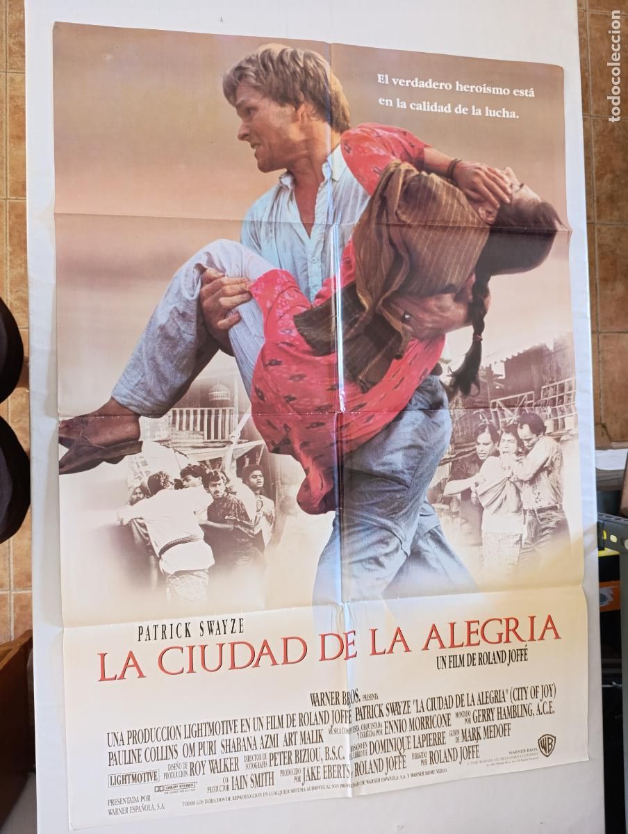 Cine: POSTER ORIGINAL LA CIUDAD DE LA ALEGRIA - 98 X 69 CM - PATRICK SWAYZE (386)
