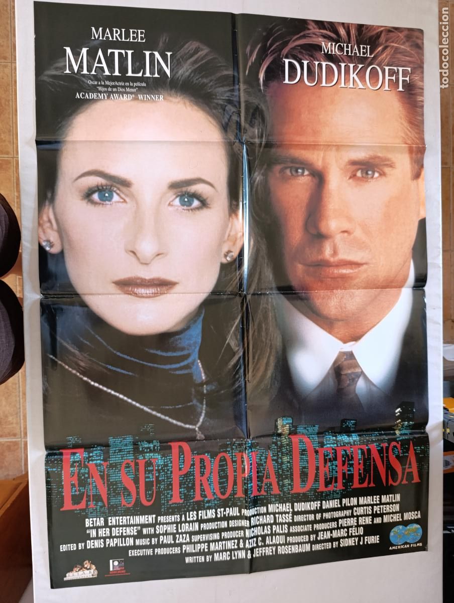 Cine: POSTER ORIGINAL EN SU PROPIA DEFENSA - 99 X 69 CM - MICHAEL DUDIKOFF (387)