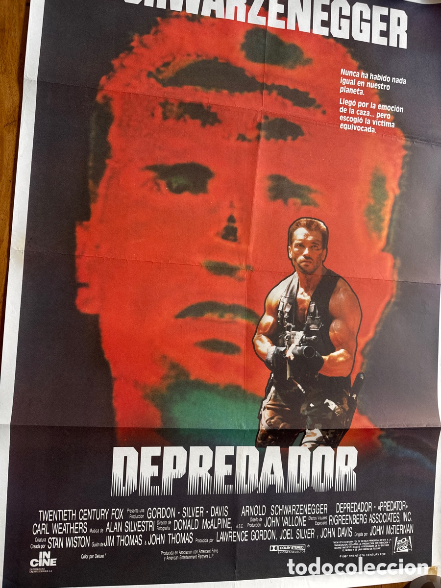 Cinema: DEPREDADOR ARNOLD SCHWARZENEGGER JOHN MCTIERNAN PREDATOR POSTER ORIGINAL 70X100 ESTRENO CARTEL 1987