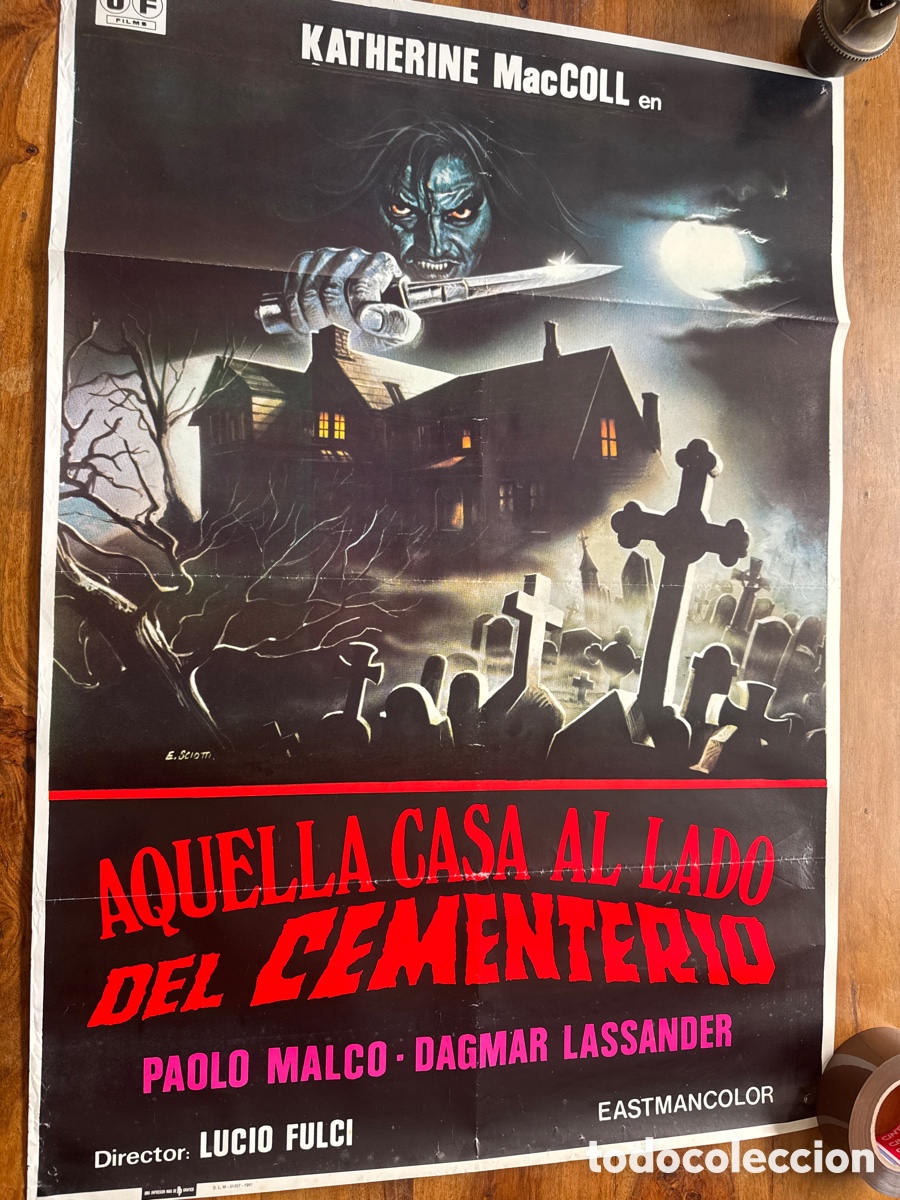 Cine: CARTEL CINE AQUELLA CASA AL LADO DEL CEMENTERIO PAOLO MALCO DAGMAR LASSANDER 1981 LUCIO FULCI