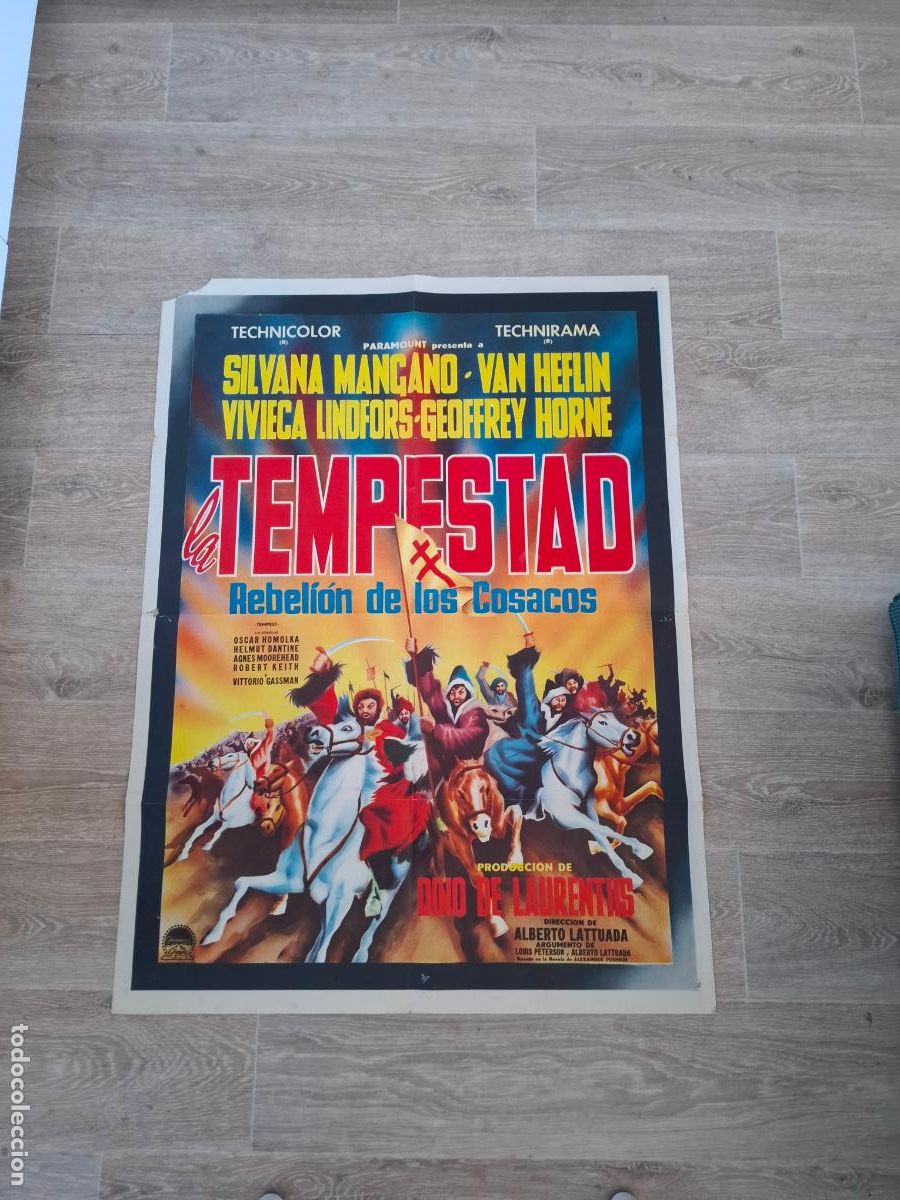 Cine: Cartel Cine Original Estreno Espa&ntilde;a (1960) LA TEMPESTAD - Jano - Silvana Mangano Dino De Laurentiis