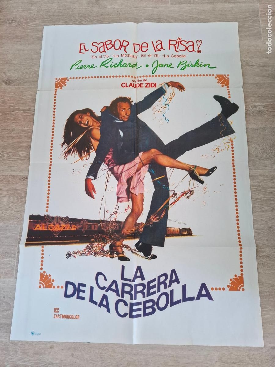 Cine: Cartel Cine Original (1975) LA CARRERA DE LA CEBOLLA La Course &agrave; l'&eacute;chalote Pi Richard Jane birkin