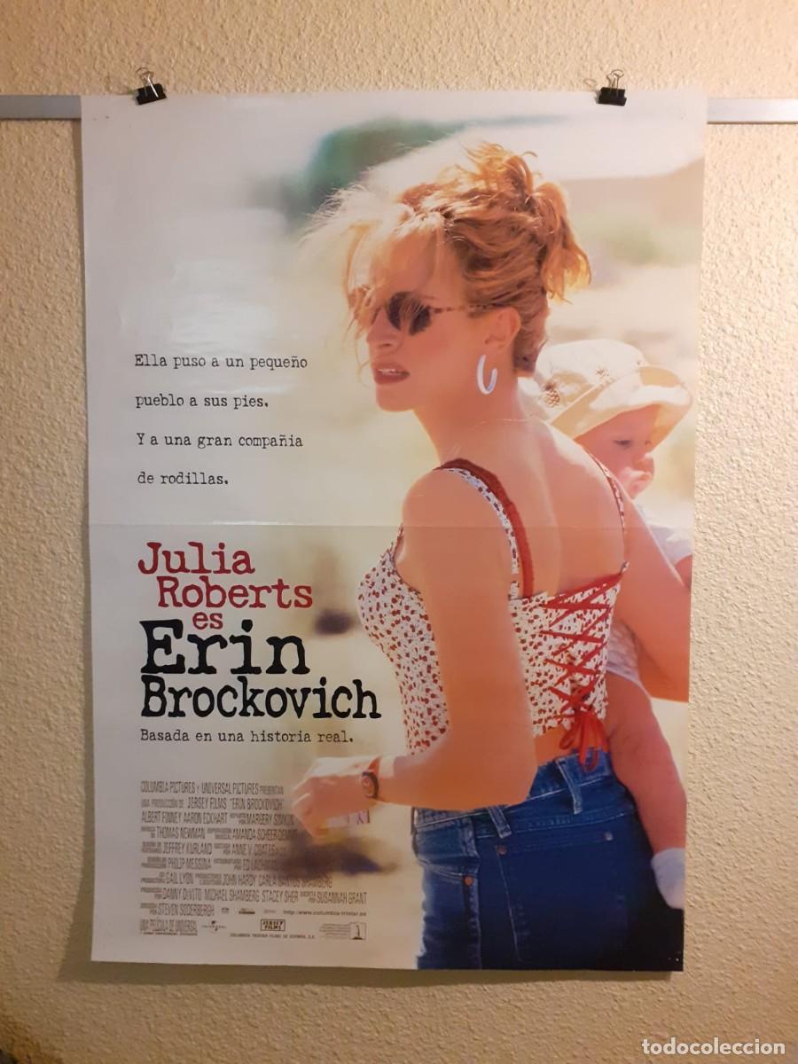 Cine: Cartel Original cine Erin Brockovich (2000) Julia Roberts Doble Cara 98x68