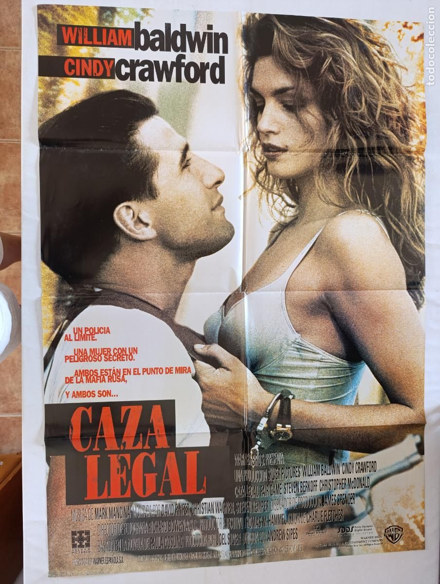 Cine: POSTER ORIGINAL CAZA LEGAL - 97 X 67 CM - CINDY CRAWFORD (388)