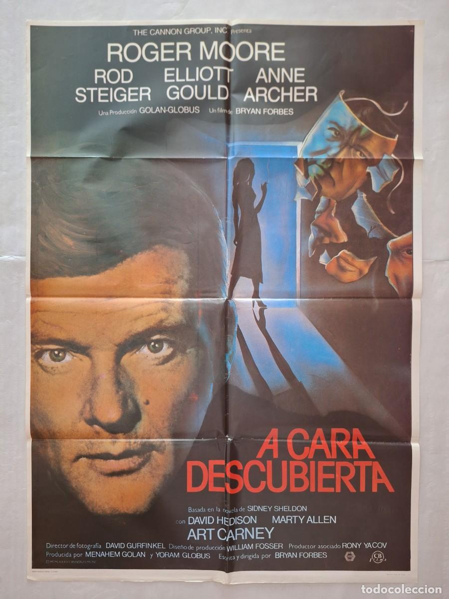 Cine: ANTIGUO CARTEL CINE A CARA DESCUBIERTA ROGER MOORE A&Ntilde;O 1984 RV C-1568