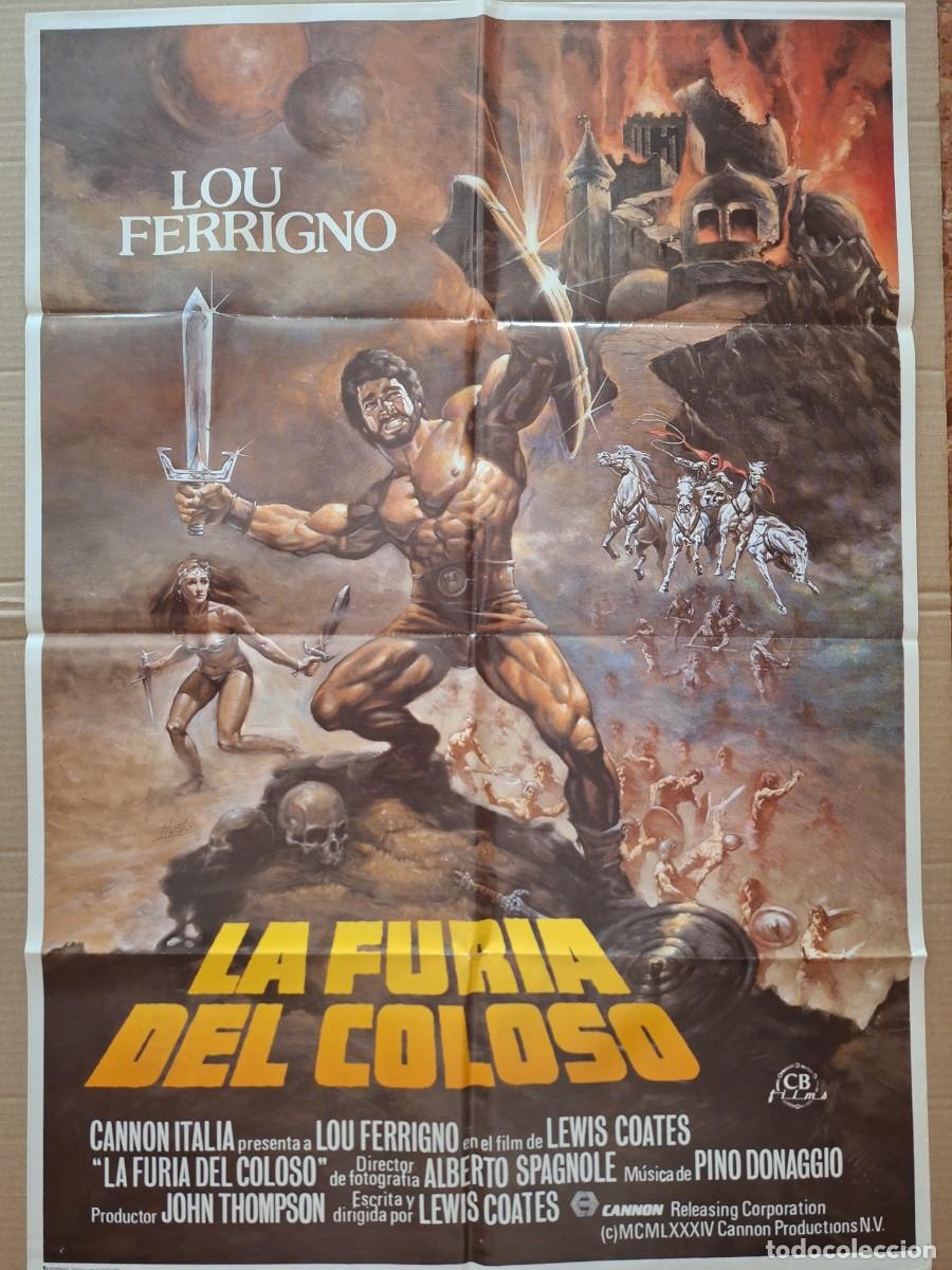 Cine: CARTEL CINE PELICULA LA FURIA DEL COLOSO LOU FERRIGNO A&Ntilde;O 1985 A 296