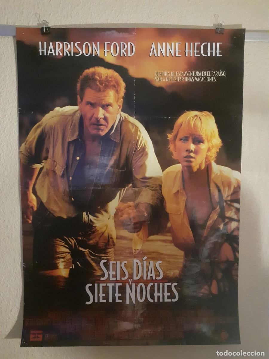 Cine: Cartel Original cine Seis D&iacute;as Y Siete Noches 1998 Harrison Ford 97x68