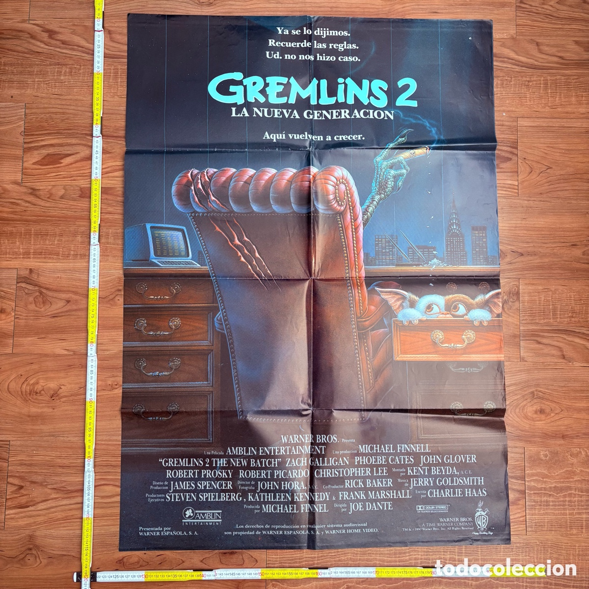 Cine: poster cartel original del estreno en cines espa&ntilde;oles de la pelicula gremlins 2 II