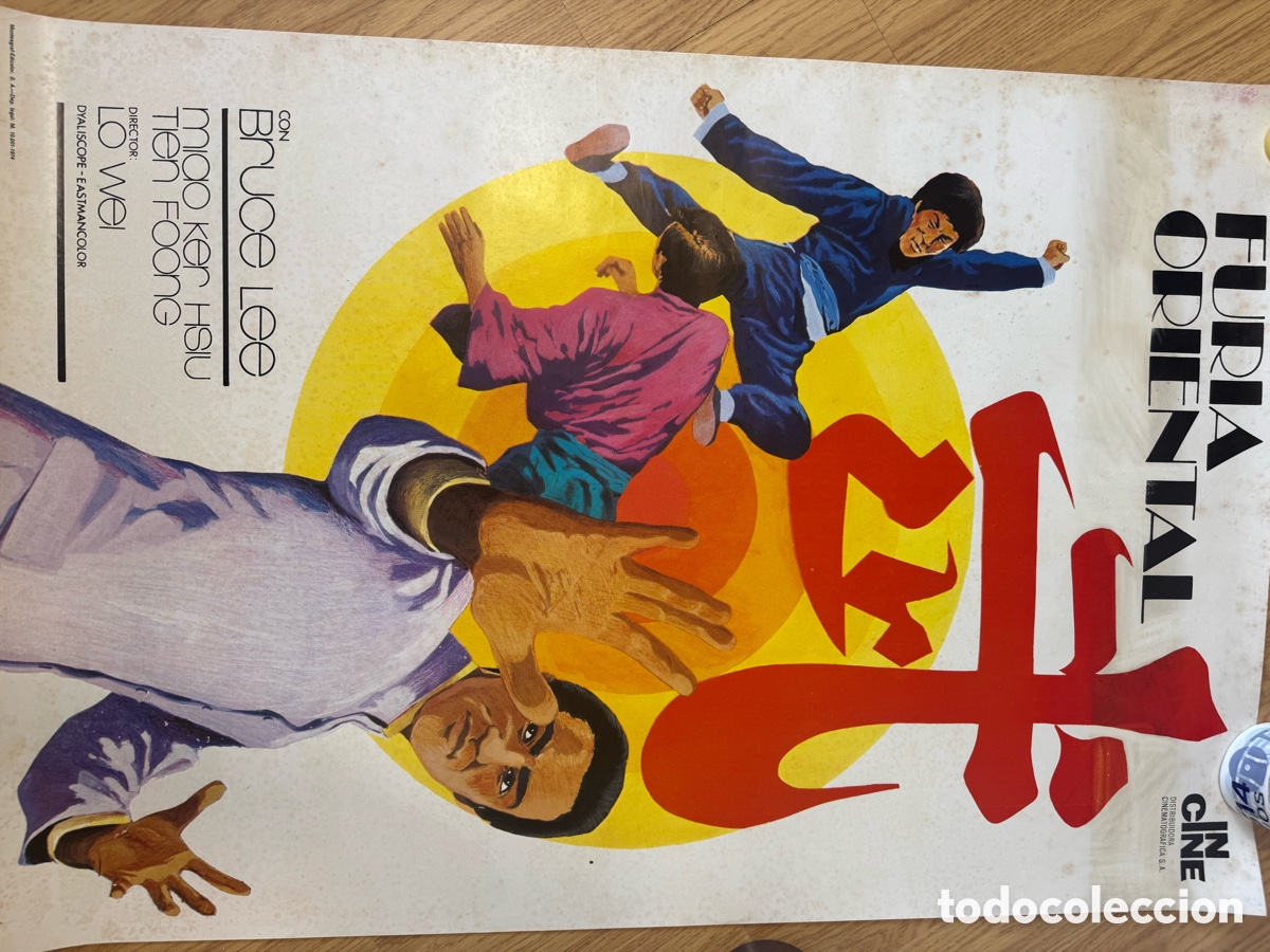 Cine: FURIA ORIENTAL CARTEL CINE ORIGINAL BRUCE LEE LO WEI FIST OF FURY 1974 P&Oacute;STER &Eacute;POCA