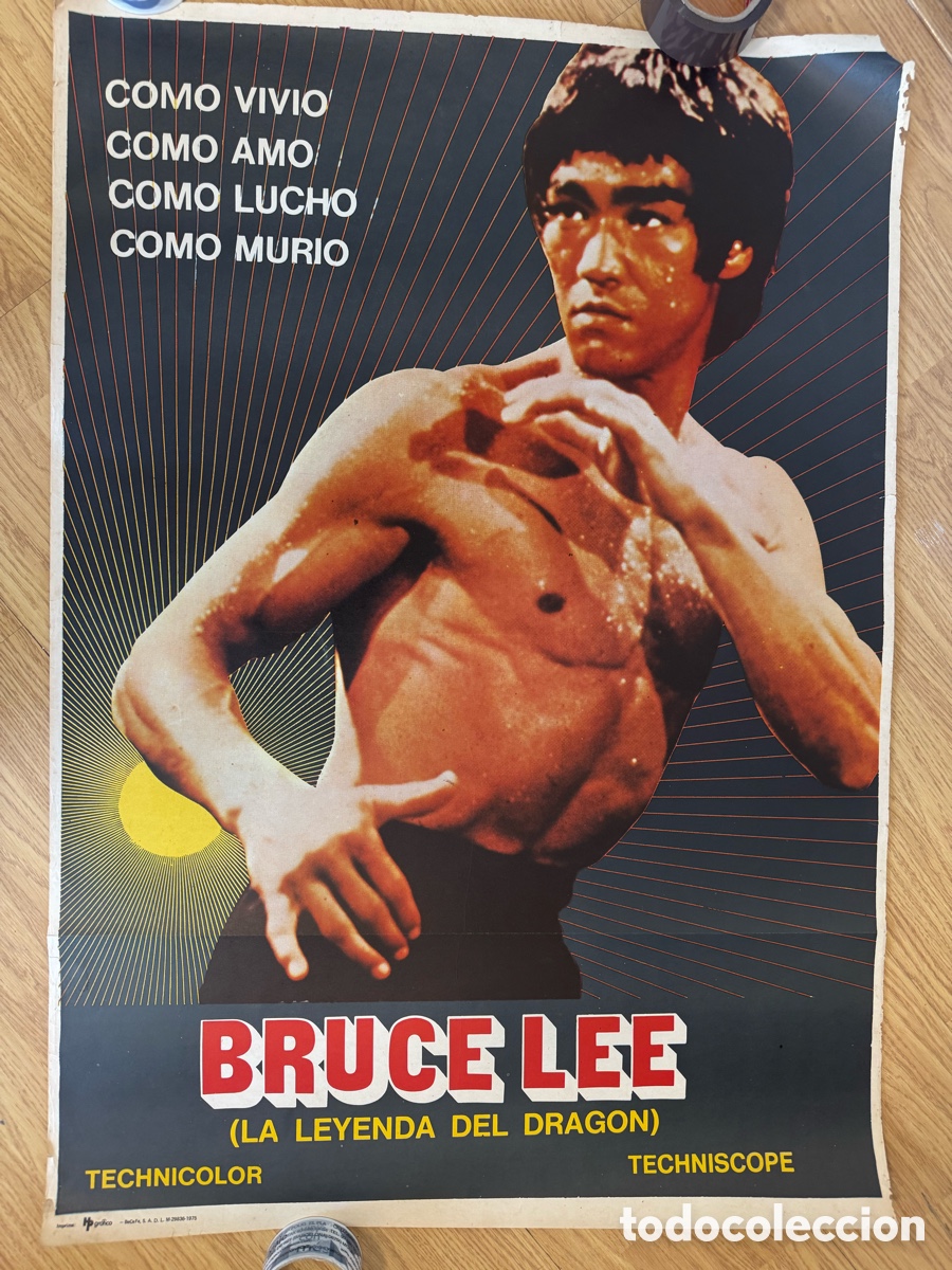 Cine: BRUCE LEE LA LEYENDA DEL DRAG&Oacute;N 1977 CARTEL CINE KUNG FU ARTES MARCIALES SPENCER DACY
