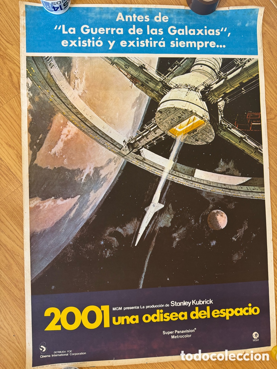 Cine: 2001 UNA ODISEA DEL ESPACIO CARTEL CINE 1977 REPOSICI&Oacute;N STANLEY KUBRICK CIENCIA FICCI&Oacute;N