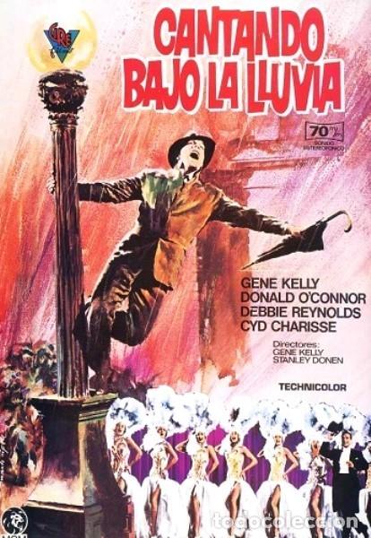 Cine: CANTANDO BAJO LA LLUVIA P&oacute;ster 70x100 cm aprox. Stanley Donen Gene Kelly Debbie Reynolds