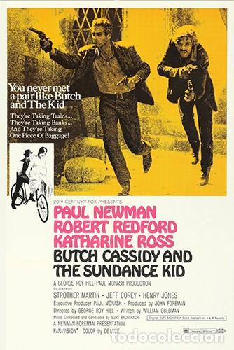 Cine: DOS HOMBRES Y UN DESTINO Poster 60-70x90-100 cm aprox. George Roy Hill Robert Redford Paul Newman