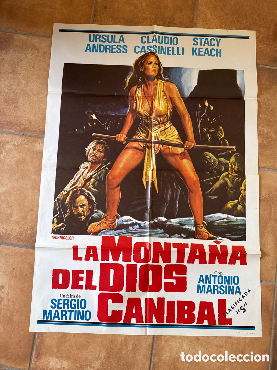 Cine: LA MONTA&Ntilde;A DEL DIOS CANIBAL 1978 CARTEL POSTER CINE SERGIO MARTINO URSULA ANDRESS STACY KEACH TERROR