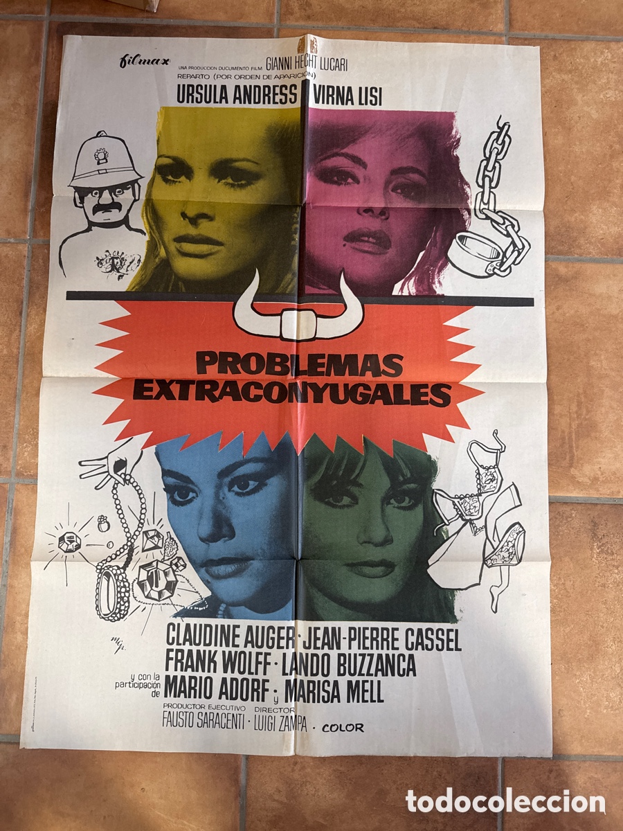 Cine: PROBLEMAS EXTRACONYUGALES 1975 CARTEL POSTER CINE URSULA ANDRESS VIRNA LISI LUIGI ZAMPA