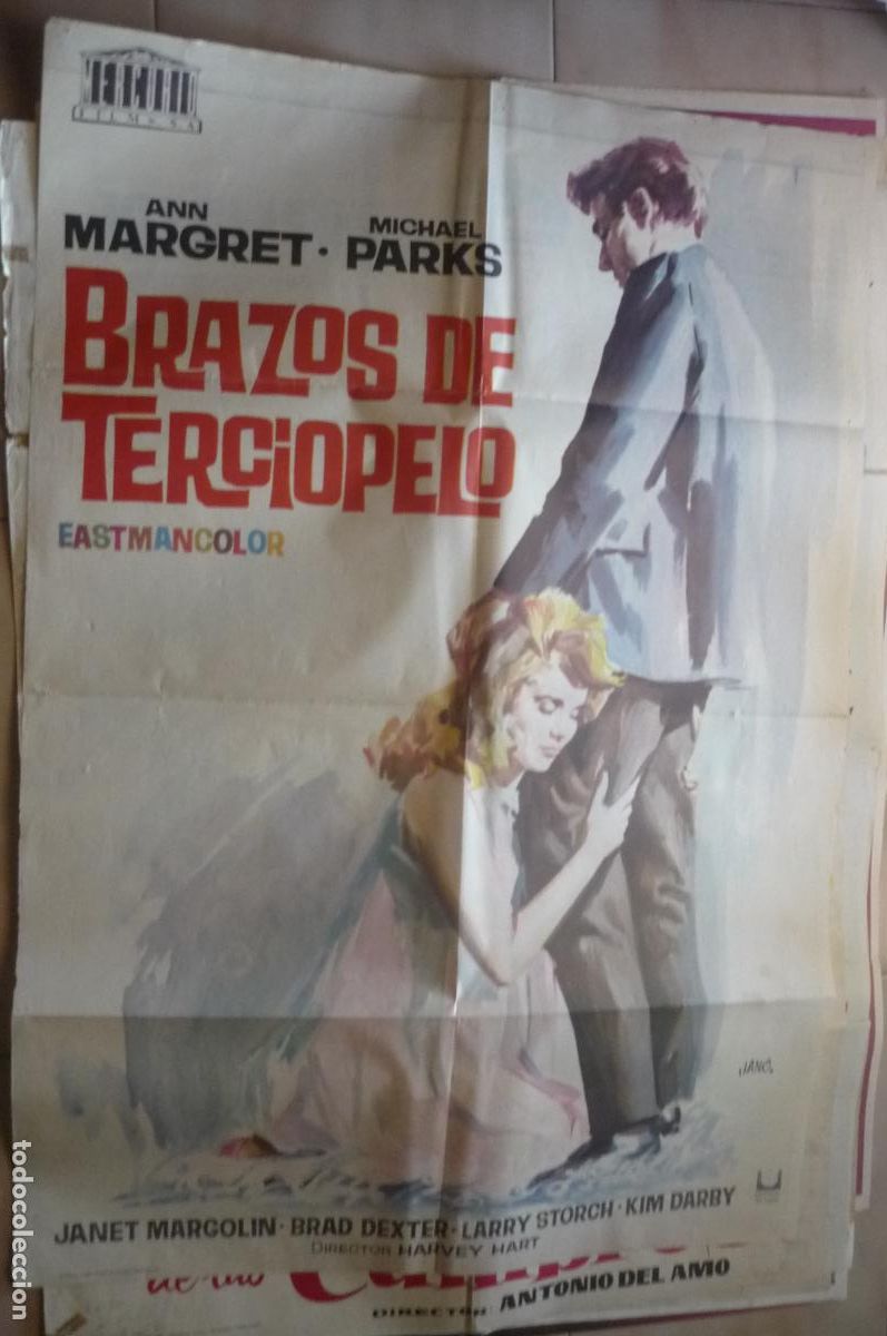 Cine: cartel de cine 1 x 7o brazos de terciopelo.-ann margret