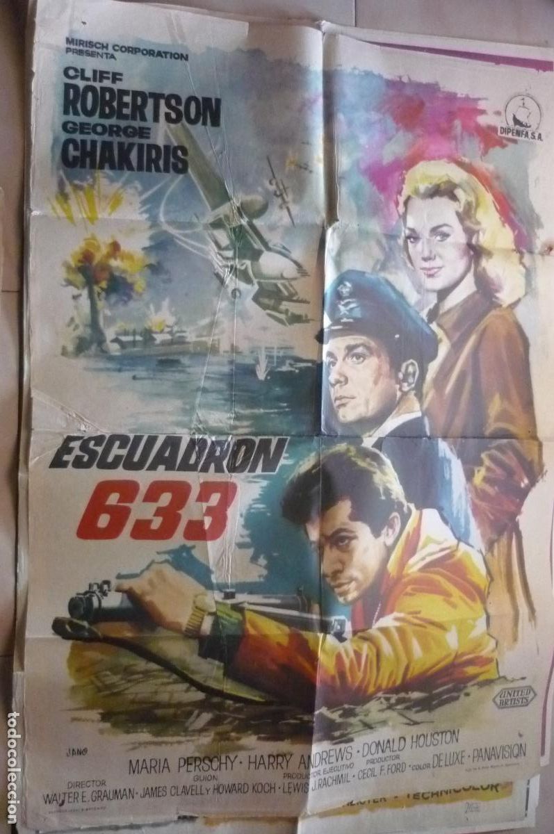 Cine: cartel cine 1 7o escuadron 633 clift robertson
