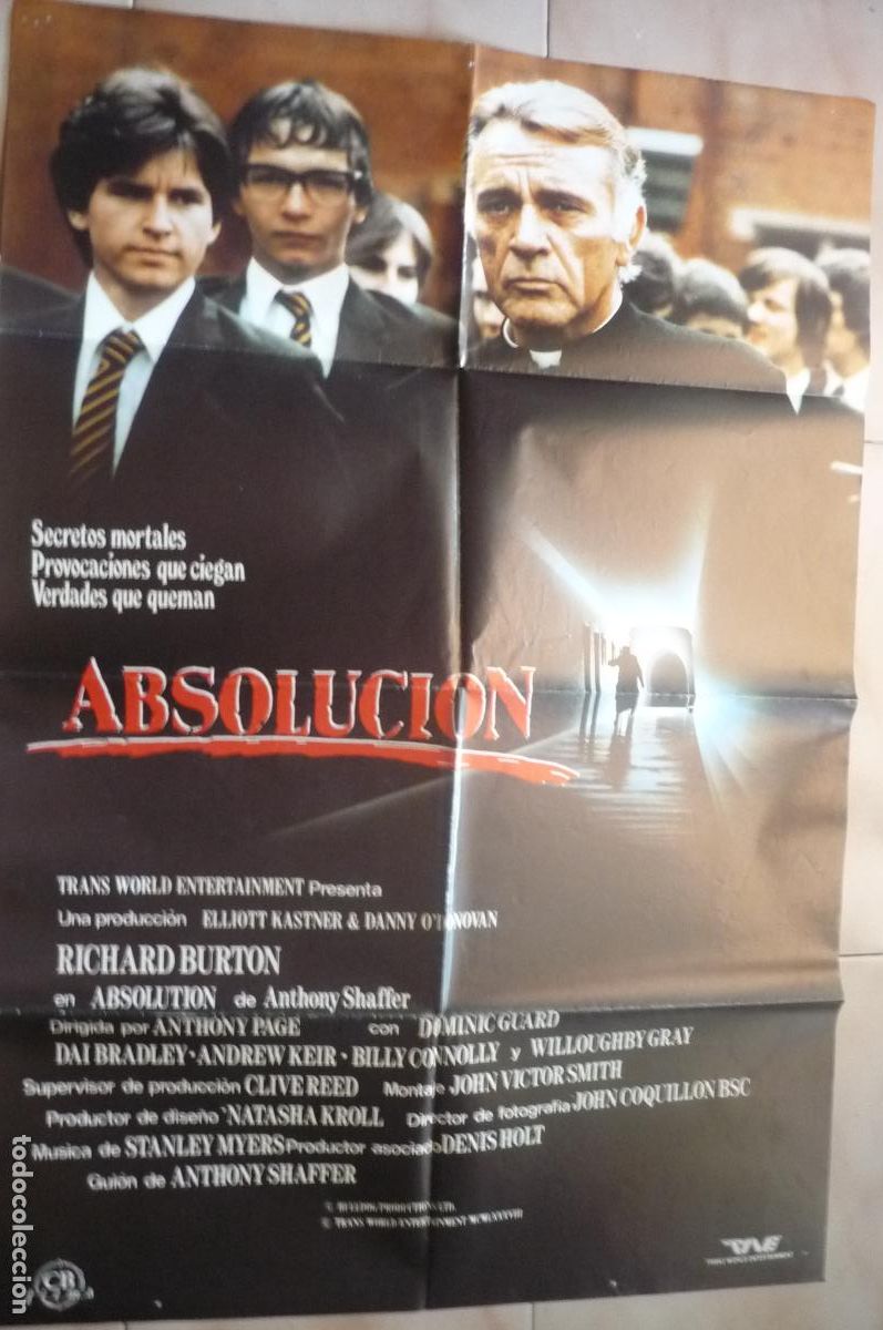 Cine: cartel cine 1 x7o absolucion richard burton