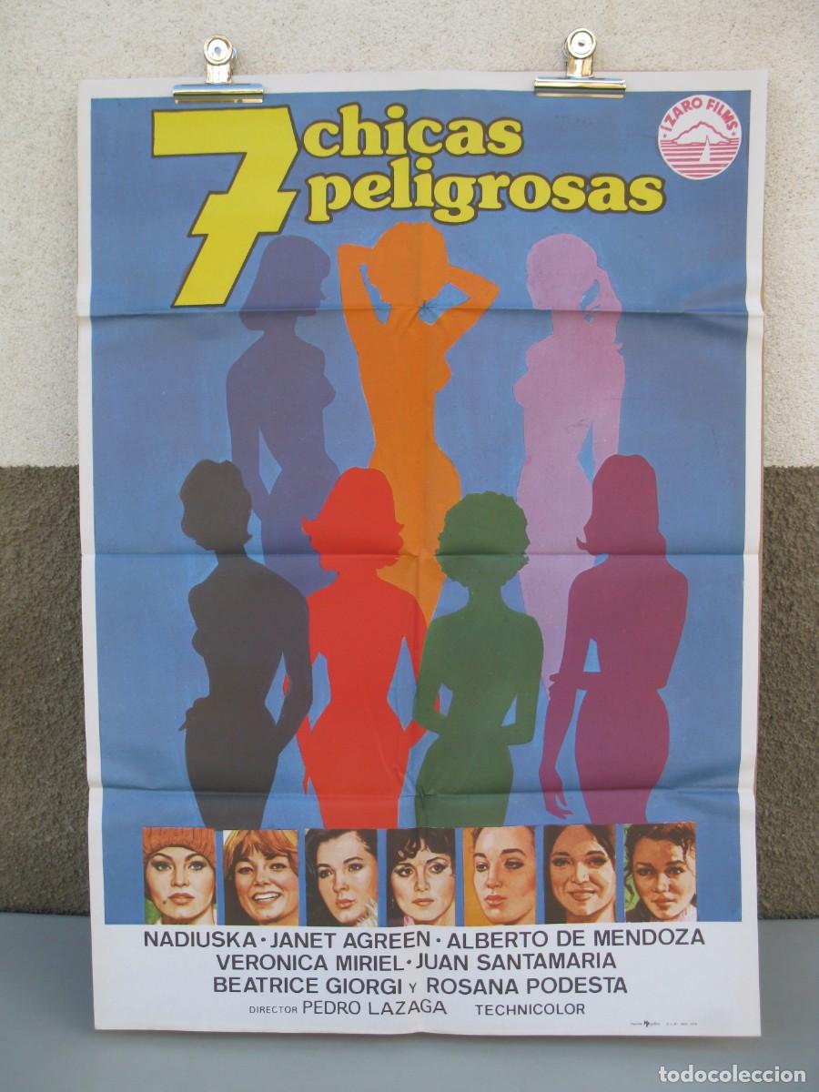 Cine: 7 CHICAS PELIGROSAS - P&Oacute;STER - CARTEL DE LA PEL&Iacute;CULA - NADIUSKA - JANET AGREEN - PEDRO LAZAGA.