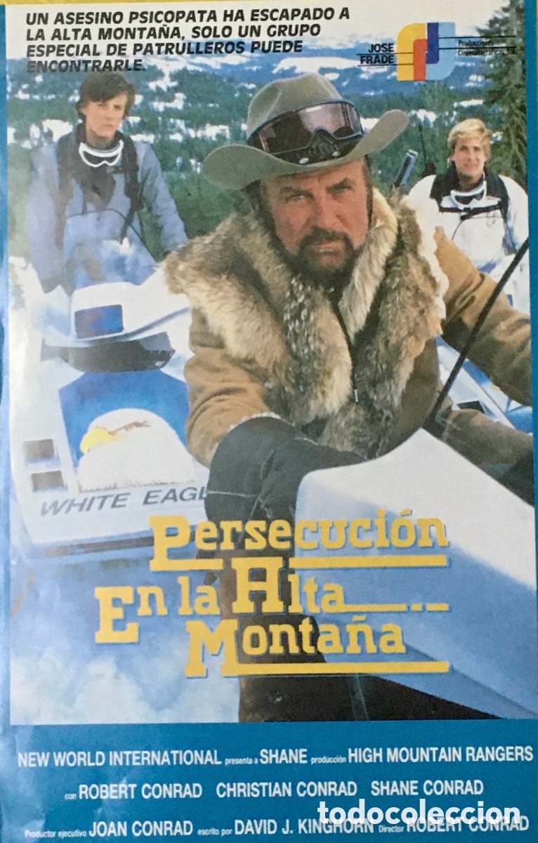 Cine: Cartel de Pel&iacute;cula. &ldquo;Persecuci&oacute;n en la Alta Monta&ntilde;a&rdquo;. Robert Conrad. 1985.
