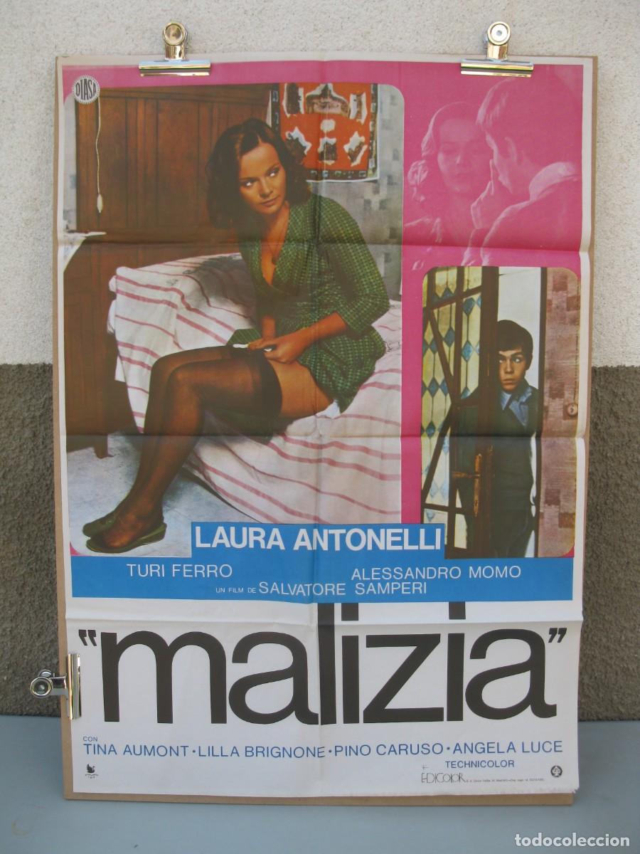 Cine: MALIZIA - P&Oacute;STER - CARTEL DE LA PEL&Iacute;CULA - LAURA ANTONELLI - TURI FERRO - SALVATORE SAMPERI.