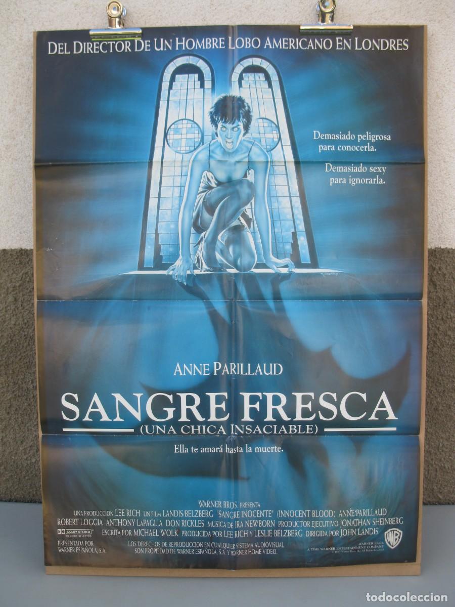 Cine: SANGRE FRESCA - P&Oacute;STER - CARTEL DE LA PEL&Iacute;CULA - ANNE PARILLAUD - ROBERT LOGGIA - JOHN LANDIS.