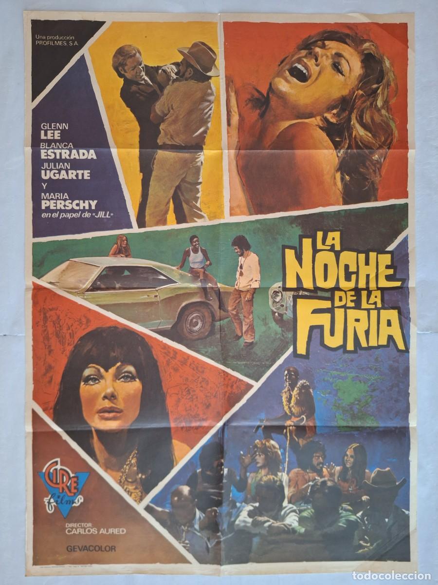 Kino: ANTIGUO CARTEL CINE LA NOCHE DE LA FURIA BLANCA ESTRADA A&Ntilde;O 1974 TERROR RV CC-1227