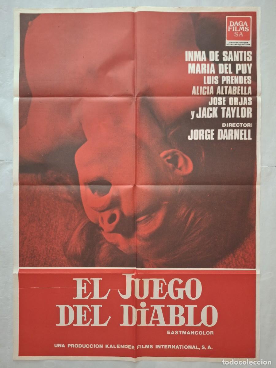 Cine: ANTIGUO CARTEL CINE EL JUEGO DEL DIABLO TERROR A&Ntilde;O 1978 RV CC-1233