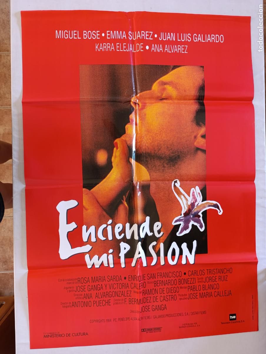 Cine: POSTER ORIGINAL ENCIENDE MI PASION - 96 X 68 CM - MIGUEL BOSE, EMMA SUAREZ (388)