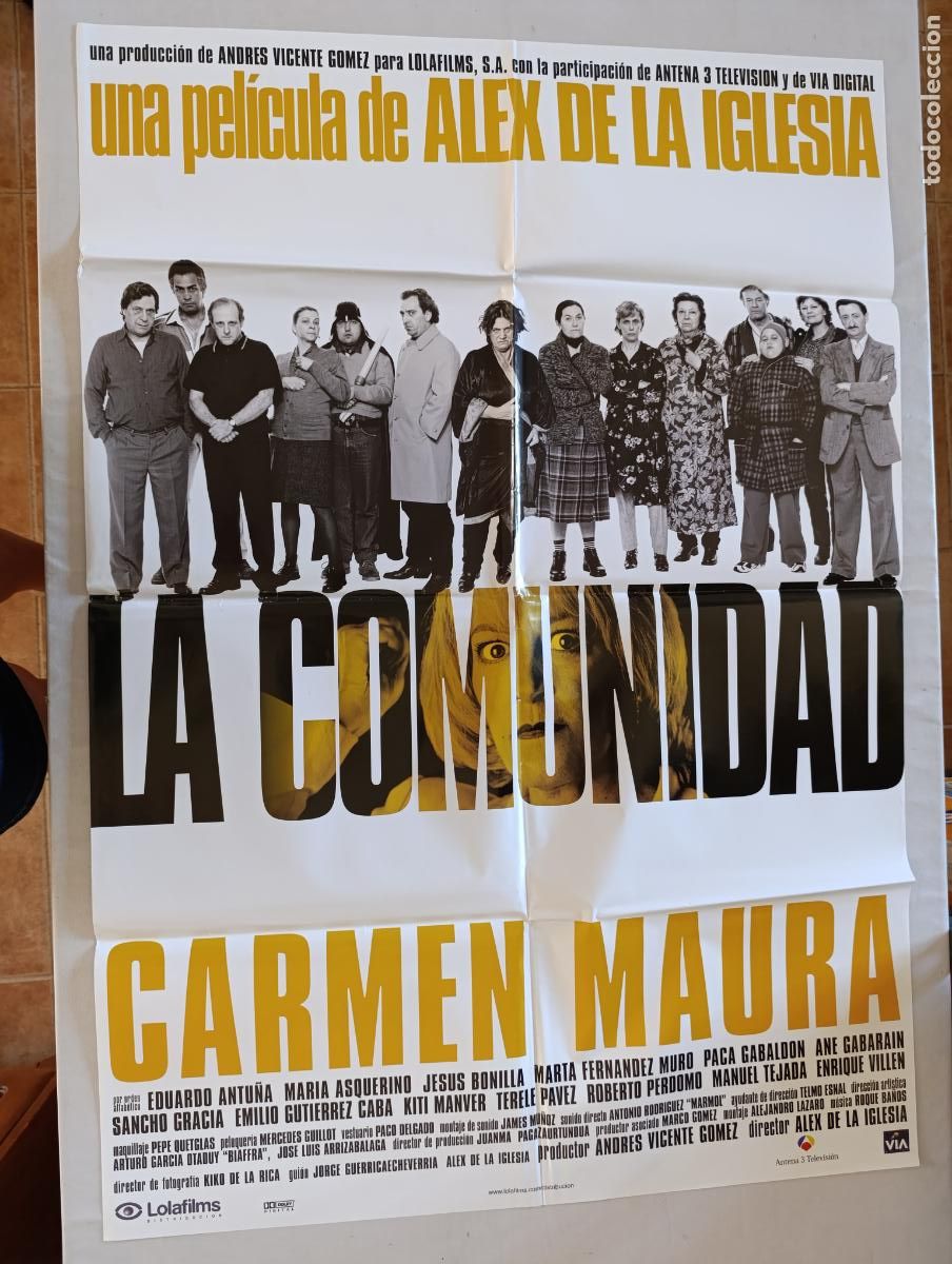 Cine: POSTER ORIGINAL LA COMUNIDAD - 96 X 68 CM - ALEX DE LA IGLESIA, CARMEN MAURA (388)