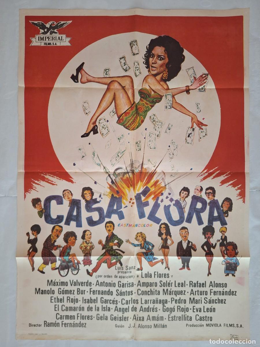 Cine: ANTIGUO CARTEL CINE CASA FLORA LOLA FLORES A&Ntilde;O 1973 RV CC-1241