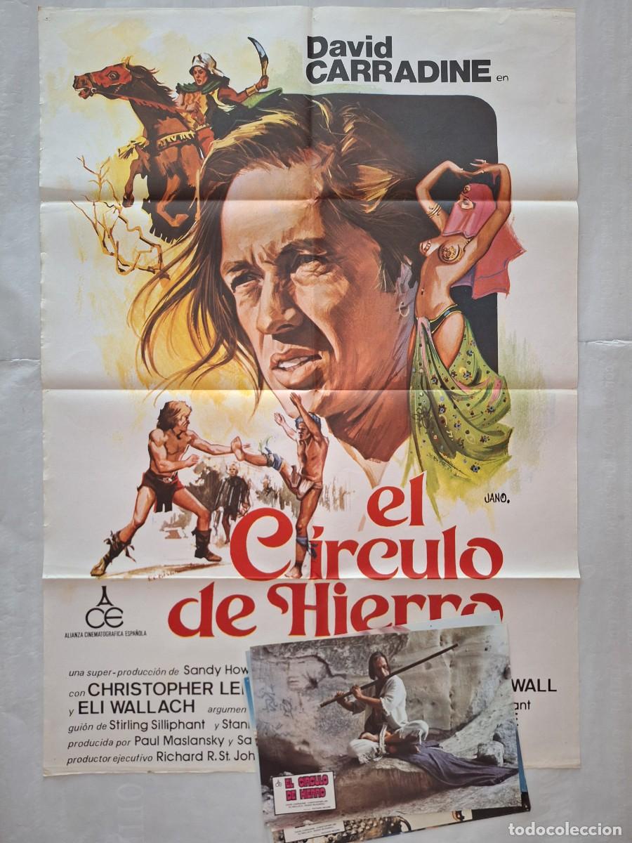 Cine: ANTIGUO CARTEL CINE EL CIRCULO DE HIERRO DAVID CARRADINE KUNG FU + 5 FOTOCROMOS JANO 1978 RV CC-1245