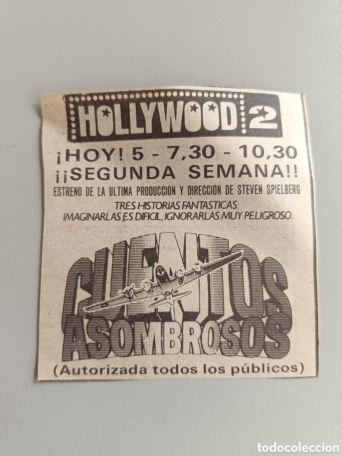 Cine: Anuncio prensa Cuentos asombrosos cines Hollywood