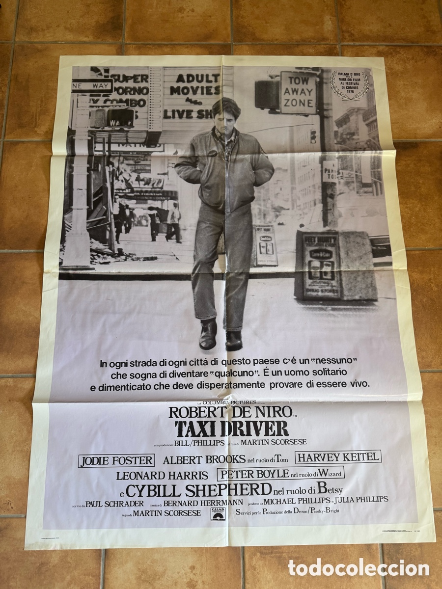 Cine: Taxi Driver Poster Original Italiano 100x140 cm Robert De Niro Martin Scorsese 1976