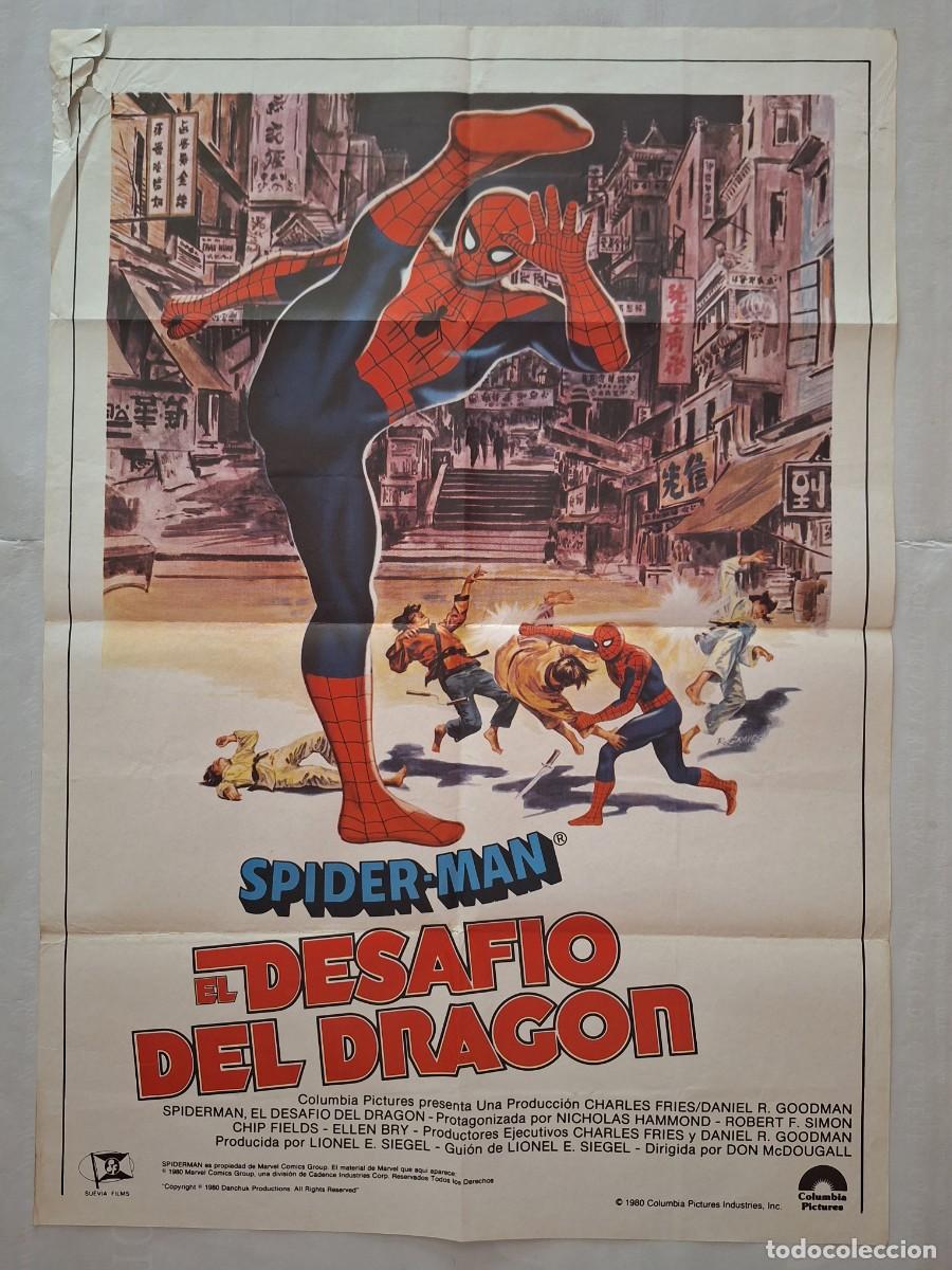 Cine: ANTIGUO CARTEL CINE SPIDER MAN EL DESAFIO DEL DRAGON KARATE 1980 RV CC-1249