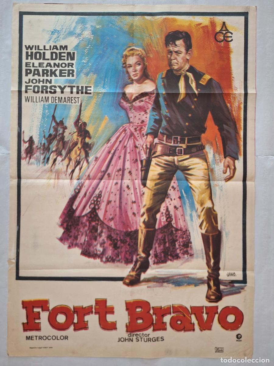 Cine: ANTIGUO CARTEL CINE FORT BRAVO WILLIAM HOLDEN JANO 1974 RV CC-1254 CARTEL CON DOBLE IMAGEN