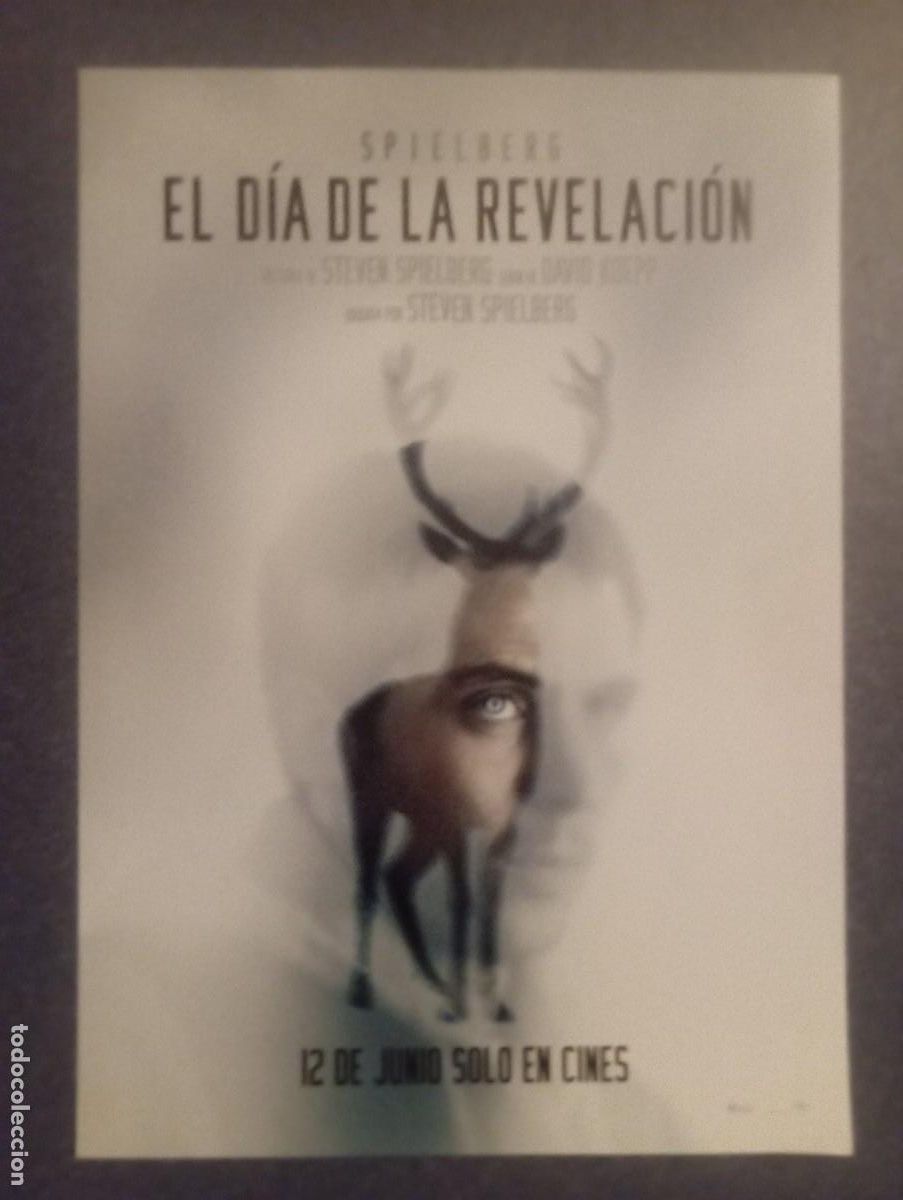 Cine: 1 POSTER DE ** EL DIA DE LA REVELACION **. SPIELBERG .. 29 x 21 CMS.2026