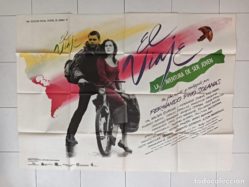 Cine: EPX 0497 EL VIAJE PINO SOLANAS DOMINIQUE SANDA BICICLETA POSTER ORIGINAL 2 hojas ARGENTINO 107X148