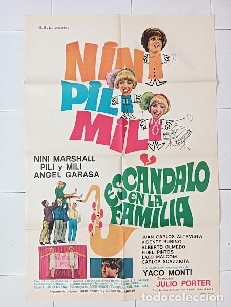 Cine: EPX 0500 ESCANDALO EN LA FAMILIA PILI Y MILI POSTER ORIGINAL ARGENTINO 75X110