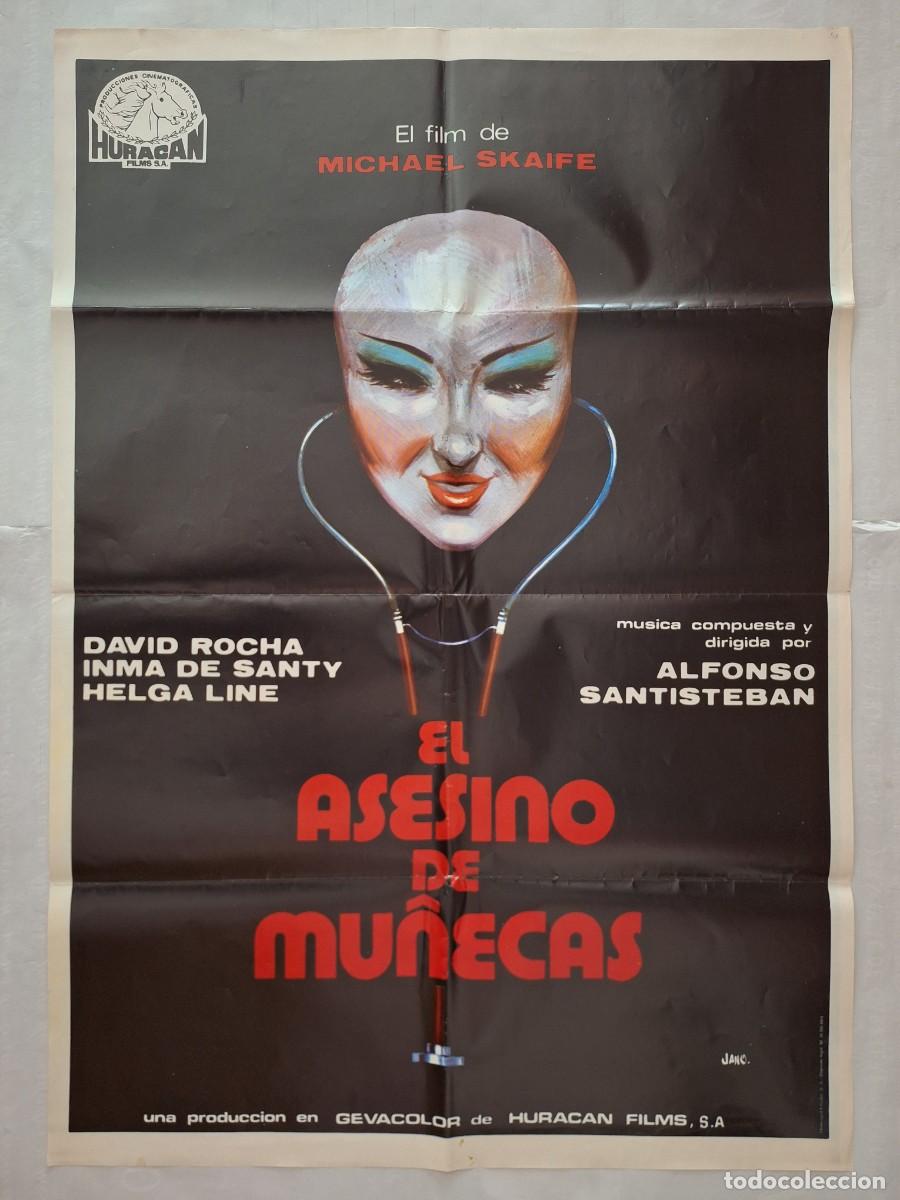 Cine: ANTIGUO CARTEL CINE EL ASESINO DE MU&Ntilde;ECAS 1974 JANO RV CC-1257 TERROR