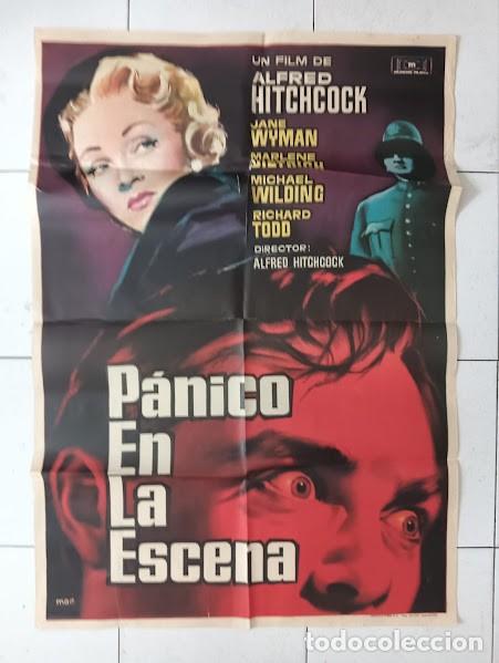 Cine: VKD 2419 PANICO EN LA ESCENA ALFRED HITCHCOCK MARLENE DIETRICH MAC POSTER ORIGINAL ESTRENO 70X100