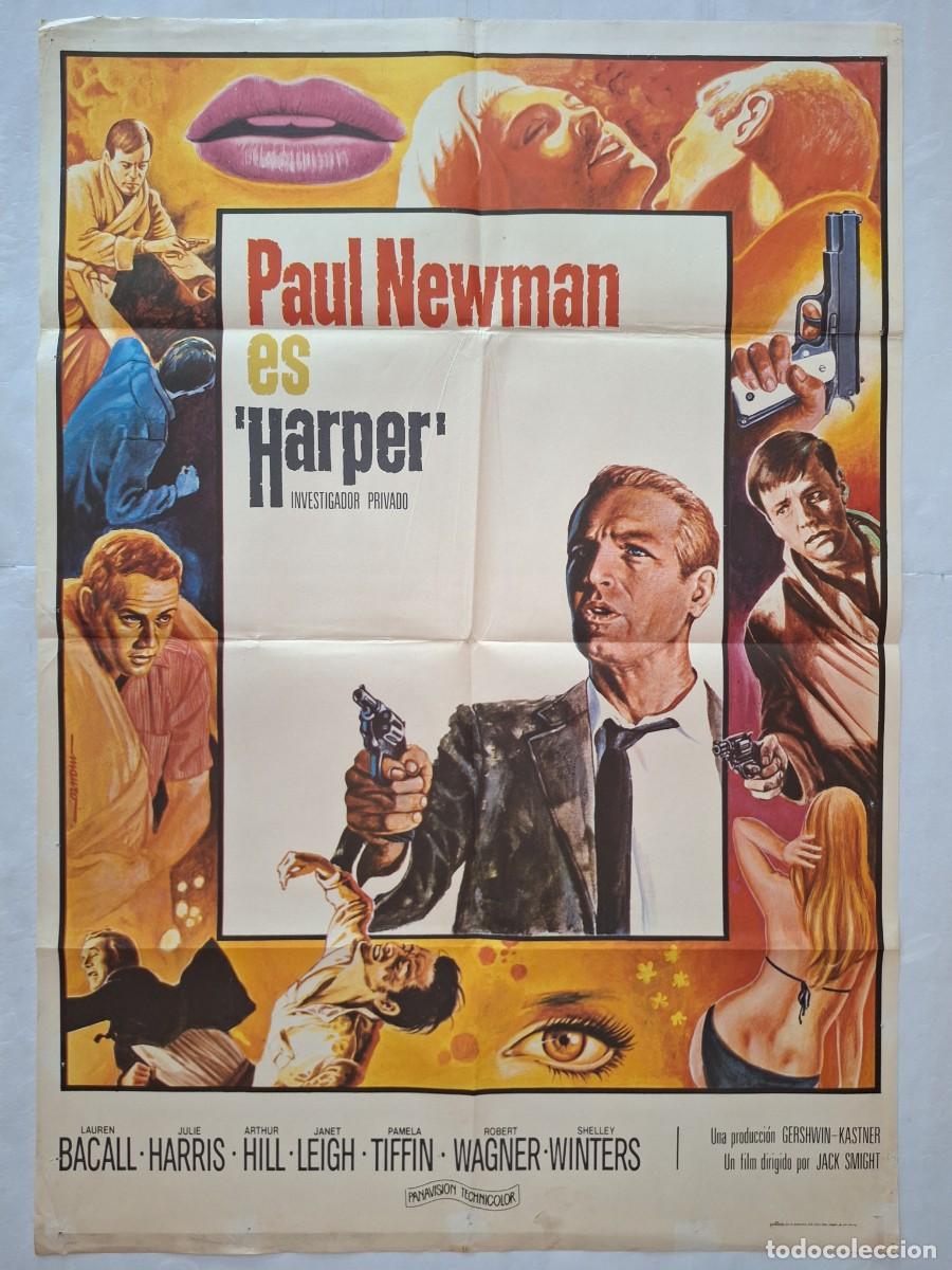 Cine: ANTIGUO CARTEL CINE HARPER INVESTIGADOR PRIVADO PAUL NEWMAN 1976 RV CC-1260