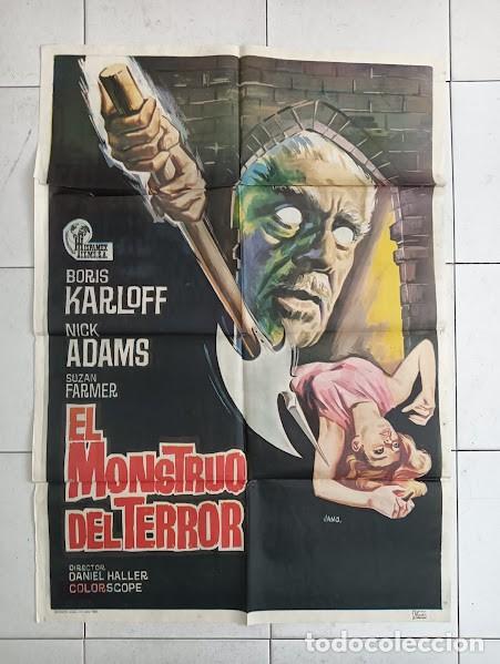 Cine: VKD 2421 EL MONSTRUO DEL TERROR BORIS KARLOFF POSTER ORIGINAL 70X100 ESTRENO
