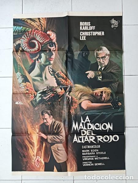 Cine: VKD 2425 LA MALDICION DEL ALTAR ROJO BORIS KARLOFF CRISTOPHER LEE POSTER ORIGINAL 70X100 ESTRENO