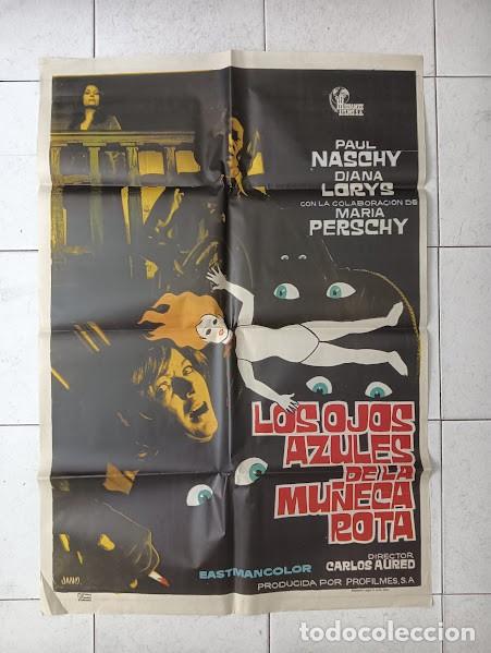 Cine: VKD 2426 LOS OJOS AZULES DE LA MU&Ntilde;ECA ROTA PAUL NASCHY POSTER ORIGINAL ESTRENO 70X100