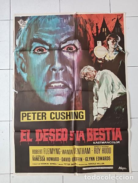 Cine: VKD 2427 EL DESEO Y LA BESTIA PETER CUSHING POSTER ORIGINAL 70X100 ESTRENO