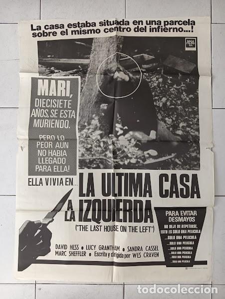 Cine: VKD 2429 LA ULTIMA CASA A LA IZQUIERDA WES CRAVEN POSTER ORIGINAL ESTRENO 70X100