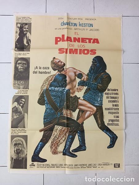 Cine: VKD 2434 EL PLANETA DE LOS SIMIOS CHARLTON HESTON POSTER ORIGINAL 70X100 ESPA&Ntilde;OL