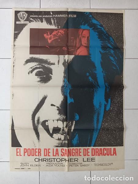 Cine: VKD 2437 EL PODER DE LA SANGRE DE DRACULA HAMMER CHRISTOPHER LEE POSTER ORIGINAL 70X100 ESTRENO