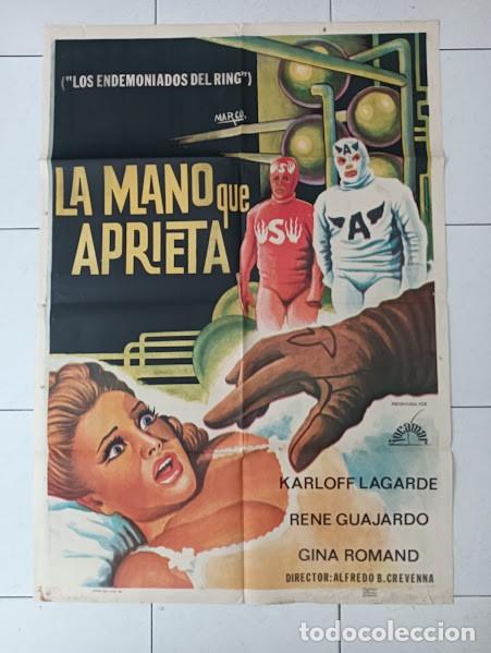 Cine: VKD 2438 LA MANO QUE APRIETA enmascarado wrestling POSTER ORIGINAL 70X100 ESTRENO